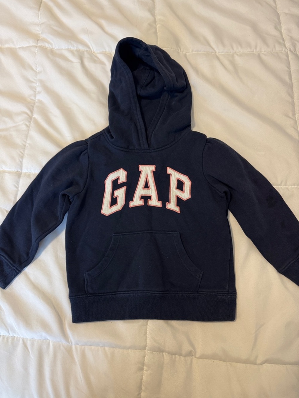GAP Navy Hooded Sweatshirt with White & Pink Logo
